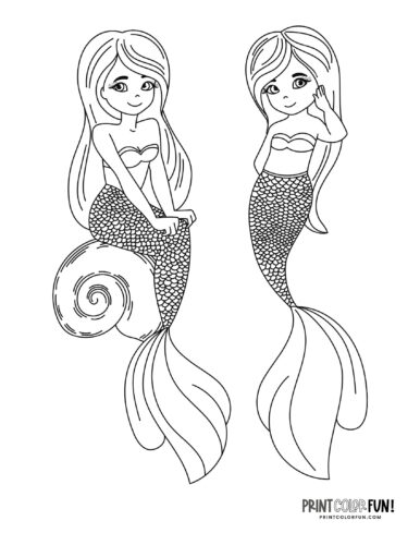 Mermaid coloring page drawing from PrintColorFun com (26)