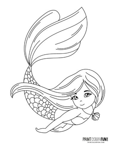Mermaid coloring page drawing from PrintColorFun com (27)
