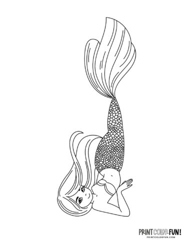 Mermaid coloring page drawing from PrintColorFun com (28)