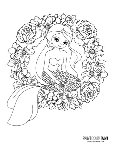Mermaid coloring page drawing from PrintColorFun com (29)
