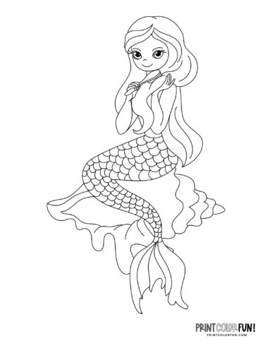 Mermaid coloring page drawing from PrintColorFun com (30)