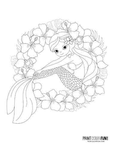 Mermaid coloring page drawing from PrintColorFun com (33)