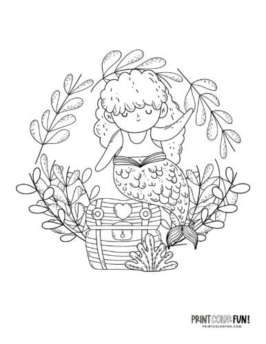 Mermaid coloring page drawing from PrintColorFun com (34)
