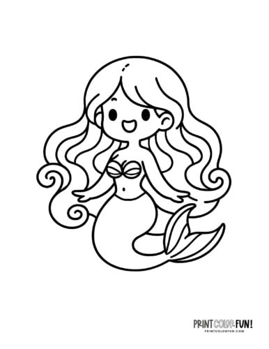 Mermaid coloring page drawing from PrintColorFun com (36)