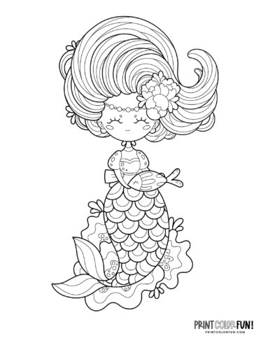Mermaid coloring page drawing from PrintColorFun com (38)