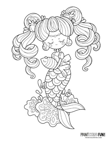 Mermaid coloring page drawing from PrintColorFun com (39)