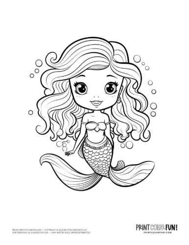 Mermaid coloring page drawing from PrintColorFun com (41)