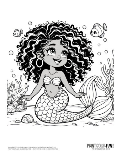 Mermaid coloring page drawing from PrintColorFun com (47)
