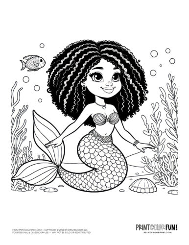 Mermaid coloring page drawing from PrintColorFun com (49)