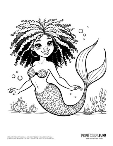 Mermaid coloring page drawing from PrintColorFun com (51)