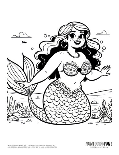 Mermaid coloring page drawing from PrintColorFun com (52)
