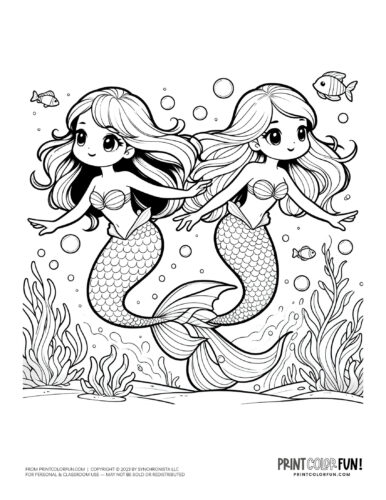 Mermaid coloring page drawing from PrintColorFun com (55)