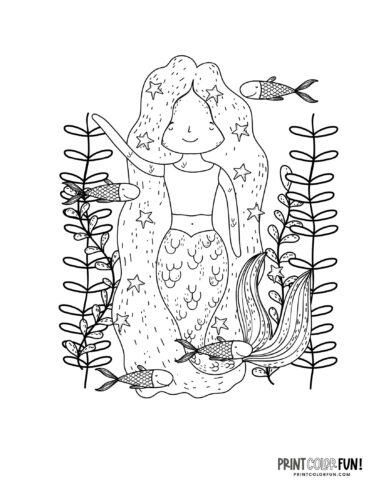Mermaid coloring page drawing from PrintColorFun com (56)