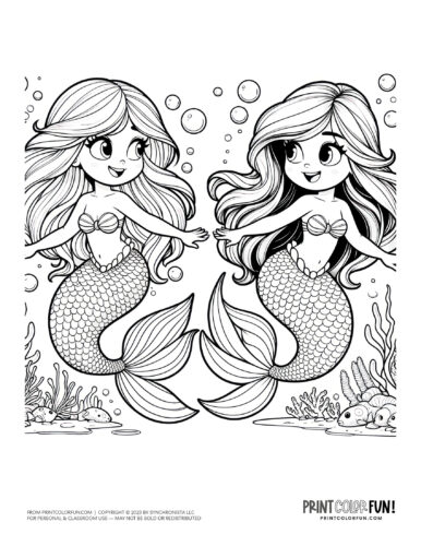 Mermaid coloring page drawing from PrintColorFun com (57)