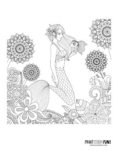 Mermaid coloring page drawing from PrintColorFun com (58)