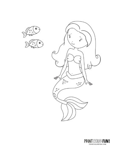Mermaid coloring page drawing from PrintColorFun com (60)