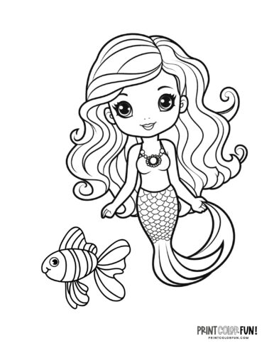 Mermaid coloring page drawing from PrintColorFun com (61)