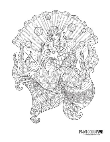 Mermaid coloring page drawing from PrintColorFun com (63)