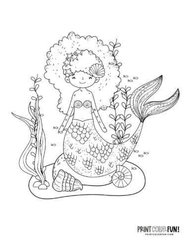 Mermaid coloring page drawing from PrintColorFun com (64)