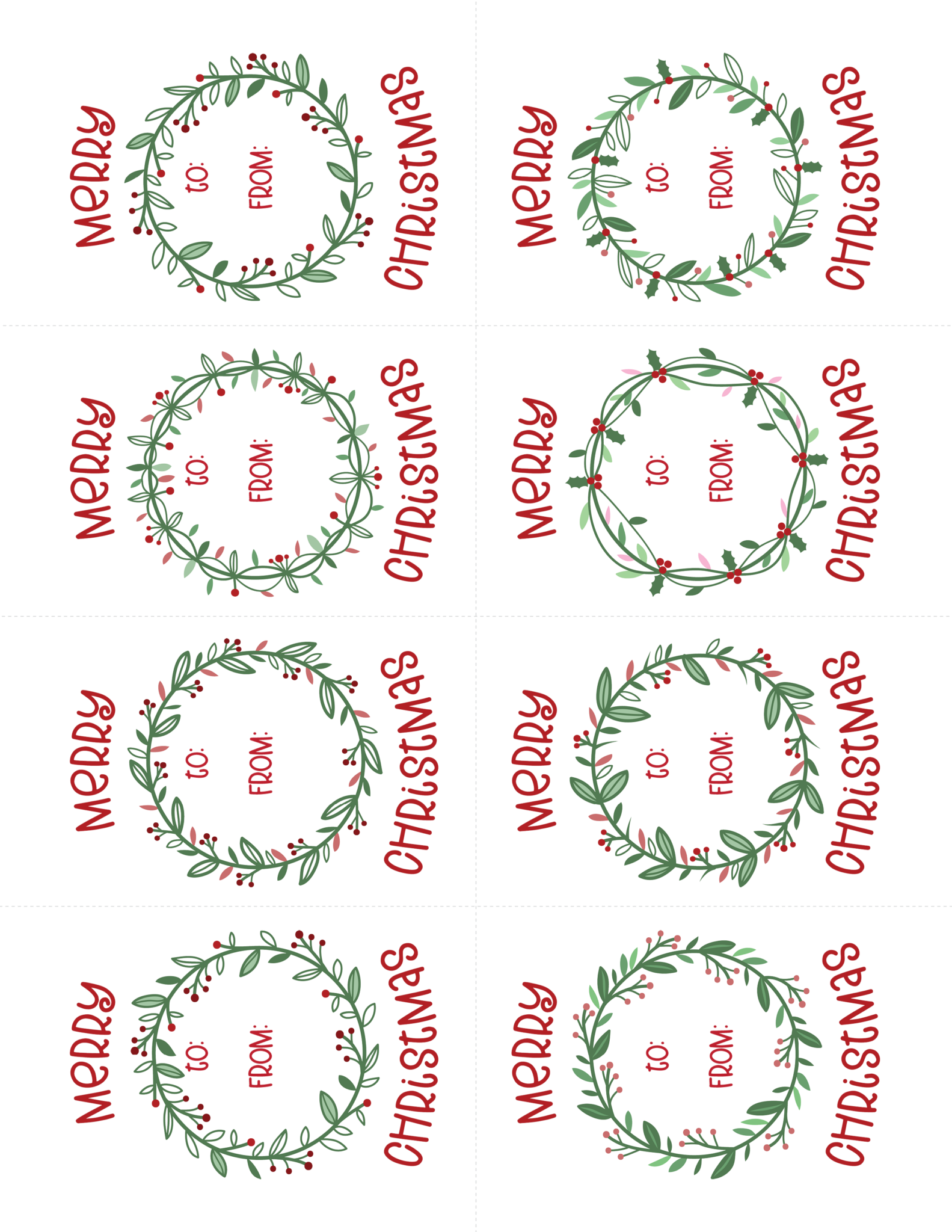 Free printable Christmas gift tags: 20+ sets of full-color holiday card ...