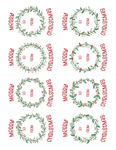 Printable Christmas Gift Tags, Christmas Labels, Red and Green Christmas  Tags