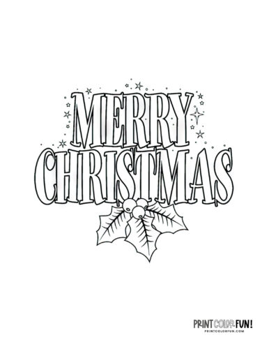 Merry Christmas sign coloring page from PrintColorFun com 01