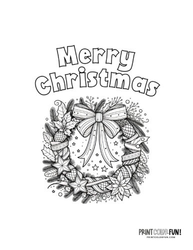 Merry Christmas sign coloring page from PrintColorFun com 02