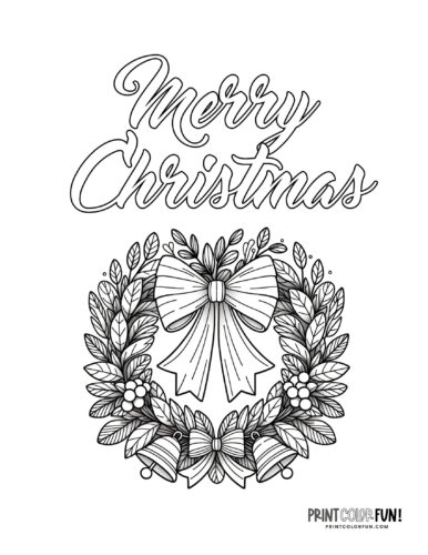 Merry Christmas sign coloring page from PrintColorFun com 06