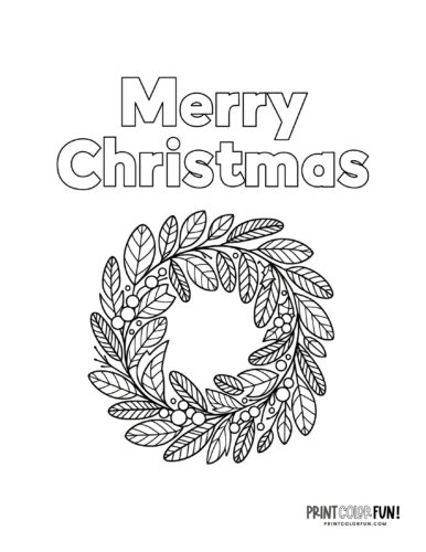 Merry Christmas sign coloring page from PrintColorFun com 07