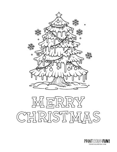 Merry Christmas sign coloring page from PrintColorFun com 08