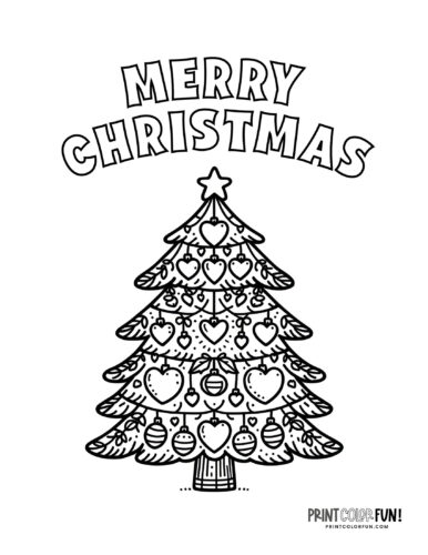 Merry Christmas sign coloring page from PrintColorFun com 09