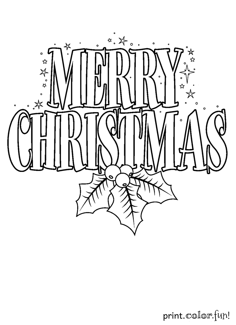 Merry Christmas sign coloring page  Print. Color. Fun!