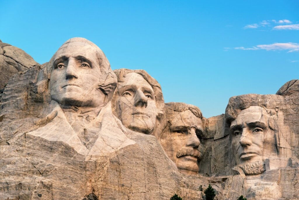 Classic view of Mount Rushmore