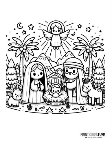 Nativity scene coloring page from PrintColorFun com (7)