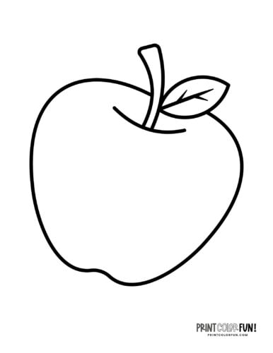 One apple coloring page at PrintColorFun com