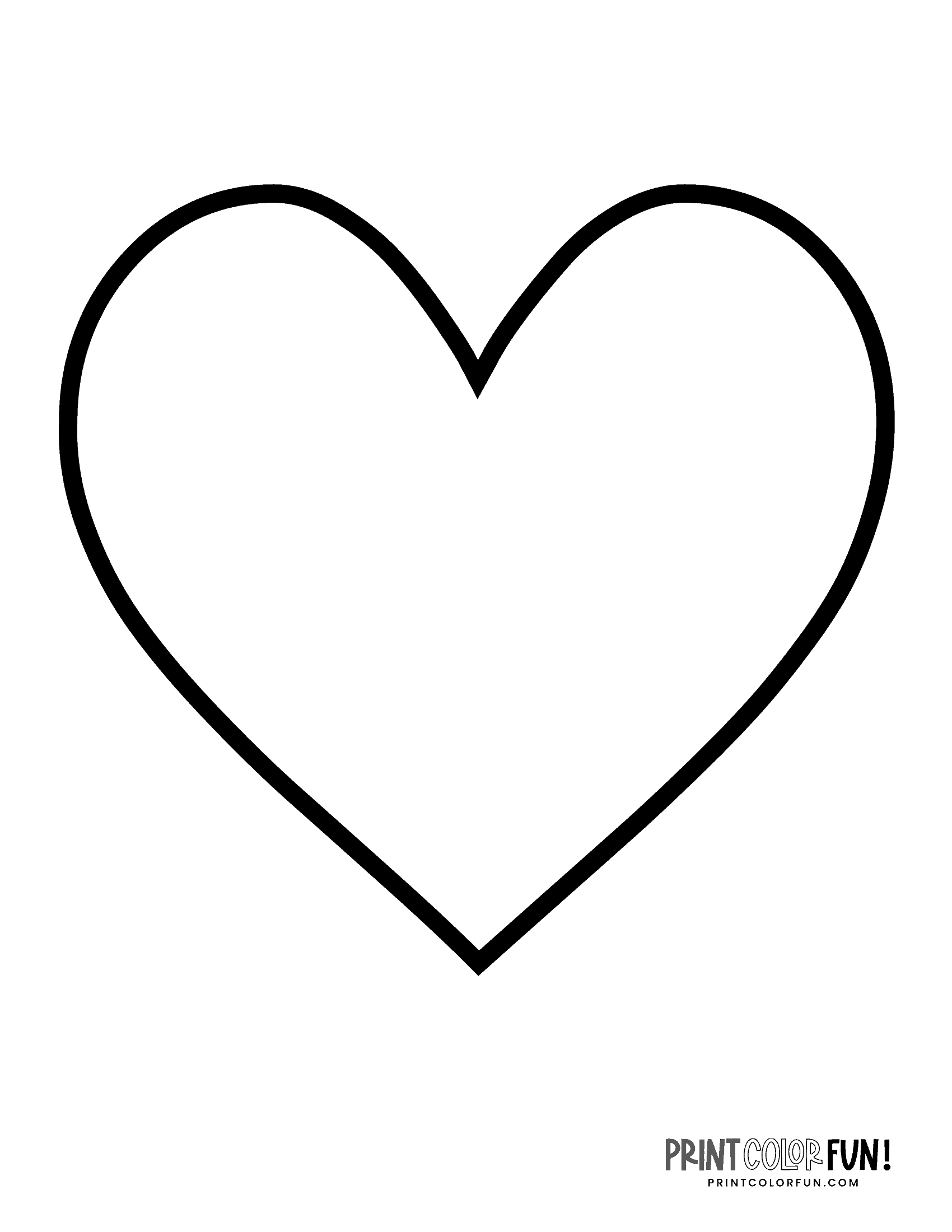 Blank heart shape coloring pages & crafty printables, at