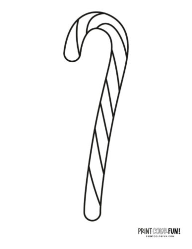 One candy cane coloring pages from PrintColorFun com
