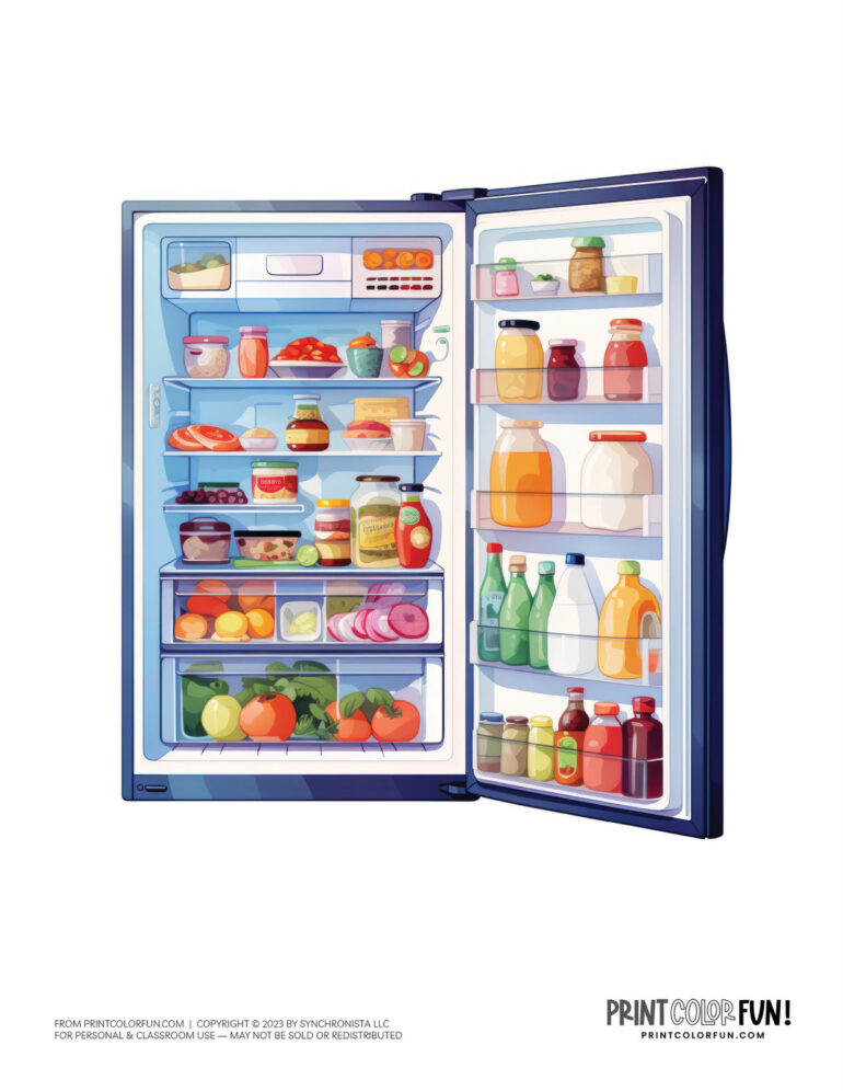 Open refrigerator clipart from PrintColorFun com (1)