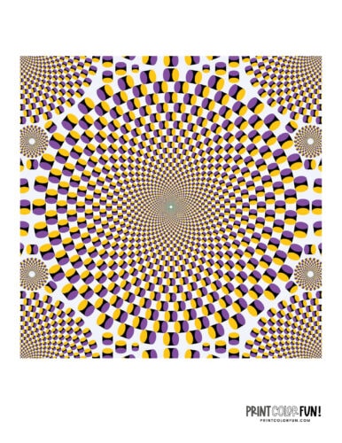 Optical illusion Moving in circles printable at PrintColorFun com