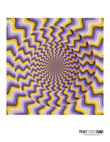 Optical illusion Zig-zag circles printable at PrintColorFun com