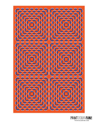 Optical illusion dots look like they're moving printable at PrintColorFun com