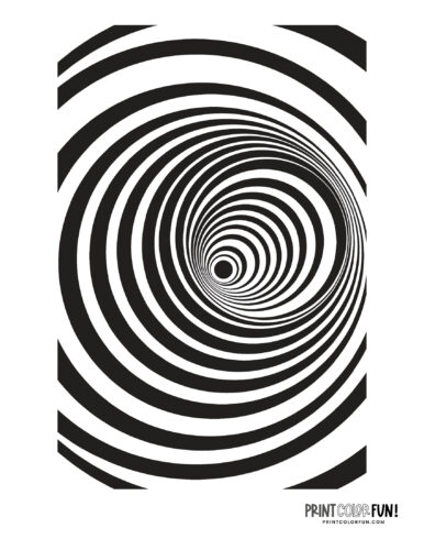 Optical illusion of curved tunnel of circles at PrintColorFun com