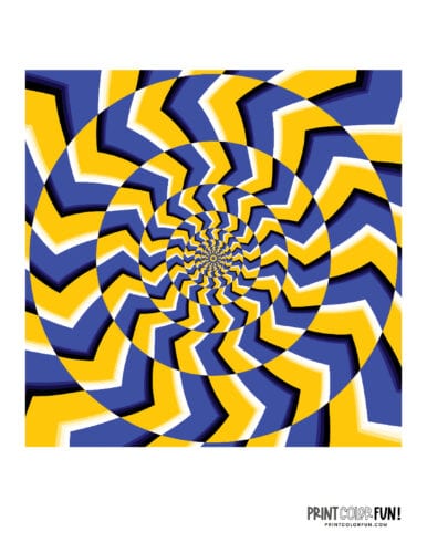 Optical illusion spinning circles printable at PrintColorFun com