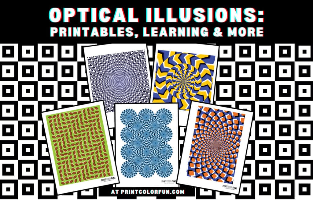 Optical illusion drawings: Printables and learning at PrintColorFun com