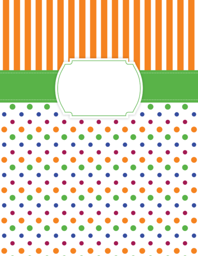 Orange and green binder cover from PrintColorFun com (front)