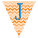 orange zig-zag party decoration flags with blue letters 6