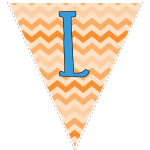 orange zig-zag party decoration flags with blue letters 12