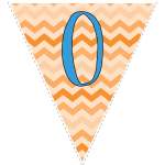 orange zig-zag party decoration flags with blue letters 11