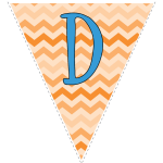 orange zig-zag party decoration flags with blue letters 4