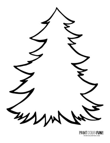 Outlined Christmas tree printable from PrintColorFun com (2)